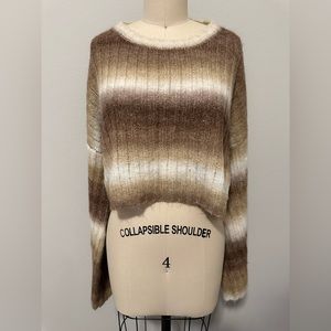 CIDER Brown Knitted Flare Sleeve Sweater size Medium